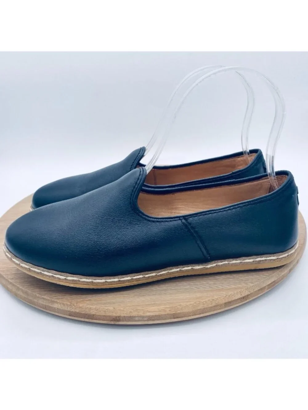 Charix Shoes Womens 5 36 Black Leather Barefoot Ballet Flats Minimalist